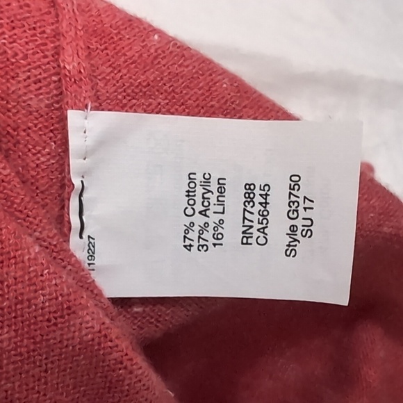 J Crew Heather Red Crewneck Linen Blend Knit Top Size Large - Picture 3 of 4